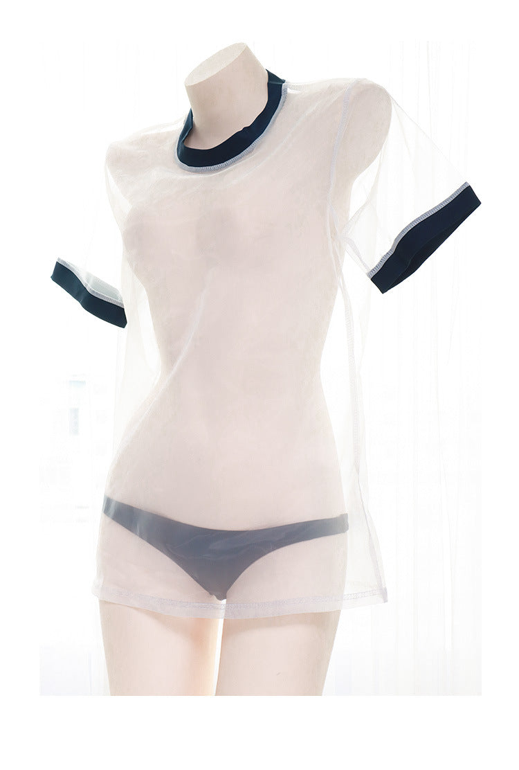 現貨 💖 半透視系體操服 日本JK 學生運動裝 情趣內衣 低腰內褲 角色扮演 Cosplay | 可以色色