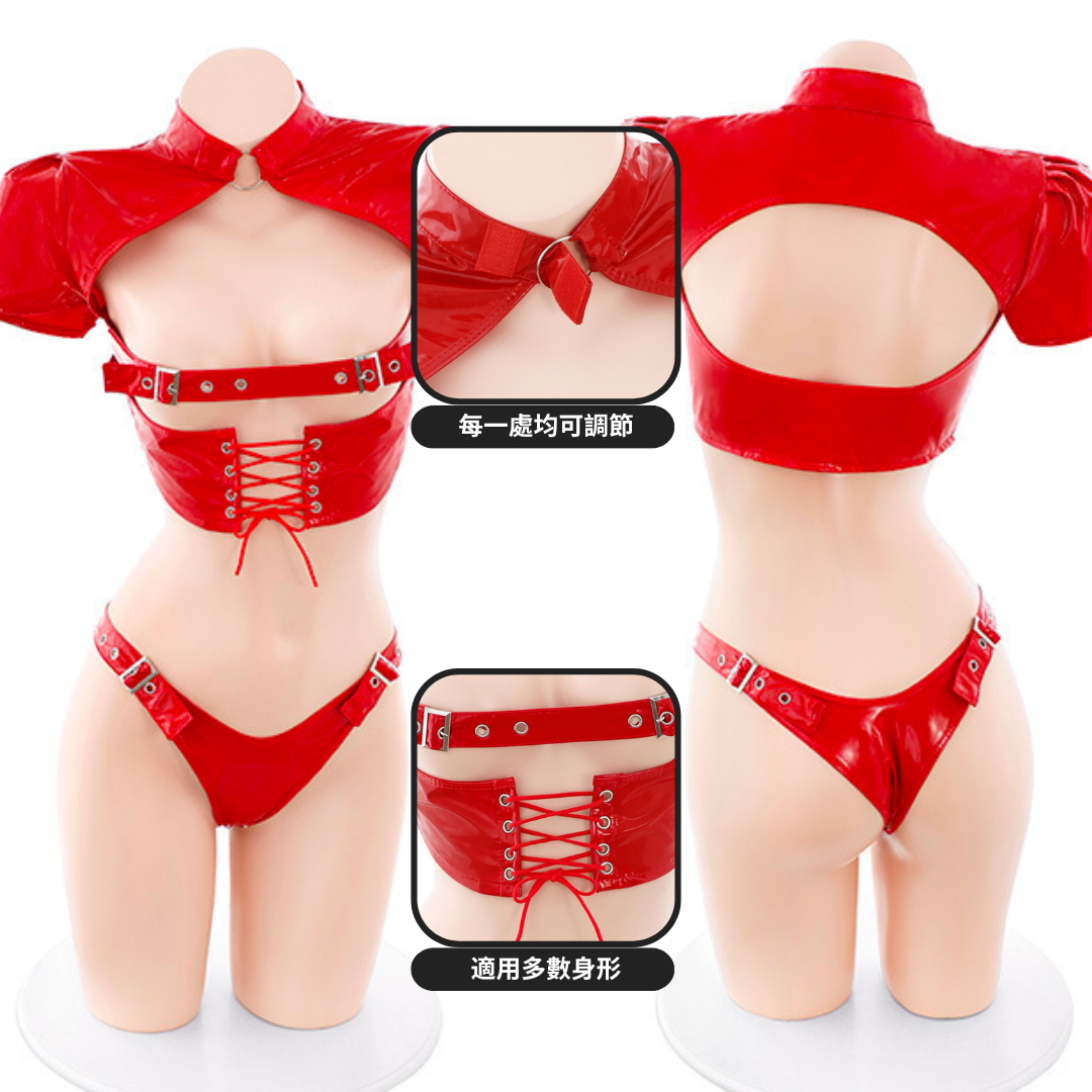 現貨 💖 亮皮魅惑女王 護士服 小惡魔 露胸 露腰 高叉 連體衣 情趣內衣 角色扮演 | 可以色色