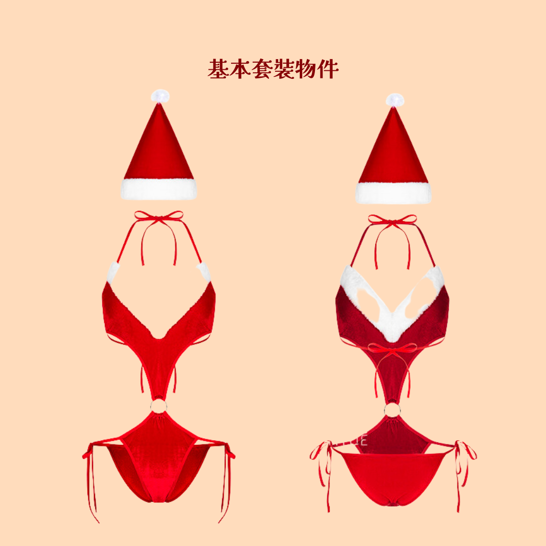 現貨 💖 聖誕裝 聖誕情趣 聖誕高叉連體 聖誕帽 情趣內衣 角色扮演 綁帶內衣| 可以色色