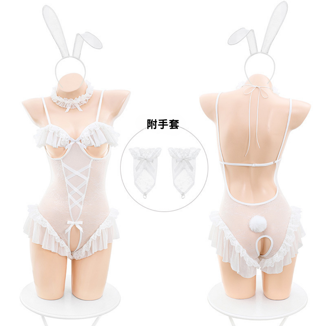 現貨 💖 甜美兔女郎 花邊 露胸 開襠 俏皮兔女郎 情趣內衣 成人 性愛 性感制服 | 可以色色