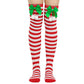 現貨 💖 蝴蝶結聖誕襪 球球襪子 過膝襪 女長筒襪 歐美節日 聖誕 條紋長襪 | 可以色色