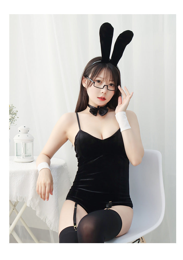 現貨 💖 絲絨兔女郎 兔女郎睡衣 吊帶襪款 情趣內衣 情趣睡衣 萬聖節 有兔耳 有兔尾 角色扮演 Cosplay | 可以色色