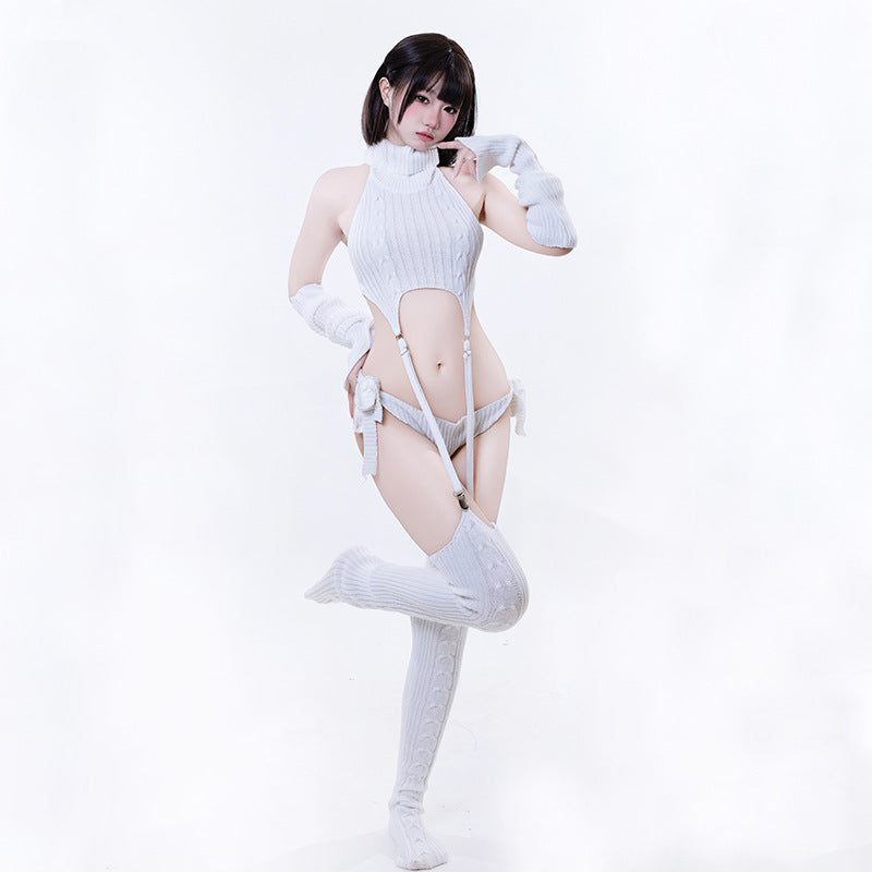 現貨 💖 童貞殺吊帶毛衣 黑、白兩色