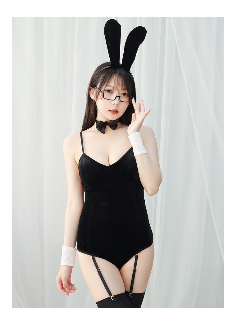 現貨 💖 絲絨兔女郎 兔女郎睡衣 吊帶襪款 情趣內衣 情趣睡衣 萬聖節 有兔耳 有兔尾 角色扮演 Cosplay | 可以色色