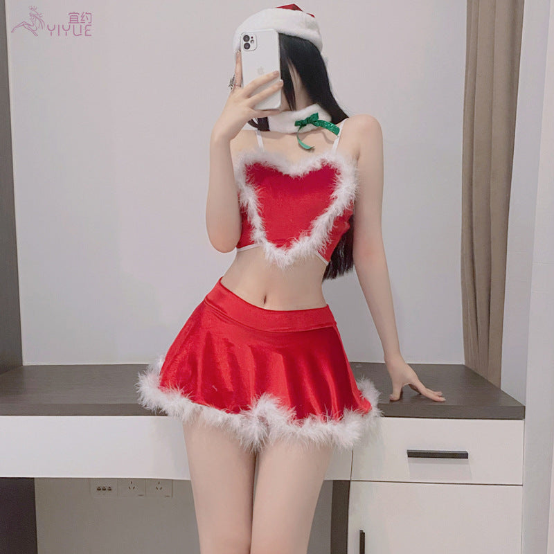 現貨 💖 性感聖誕服 情趣內衣 誘惑 火辣 露腰 聖誕帽 丁字褲 頸環 | 可以色色
